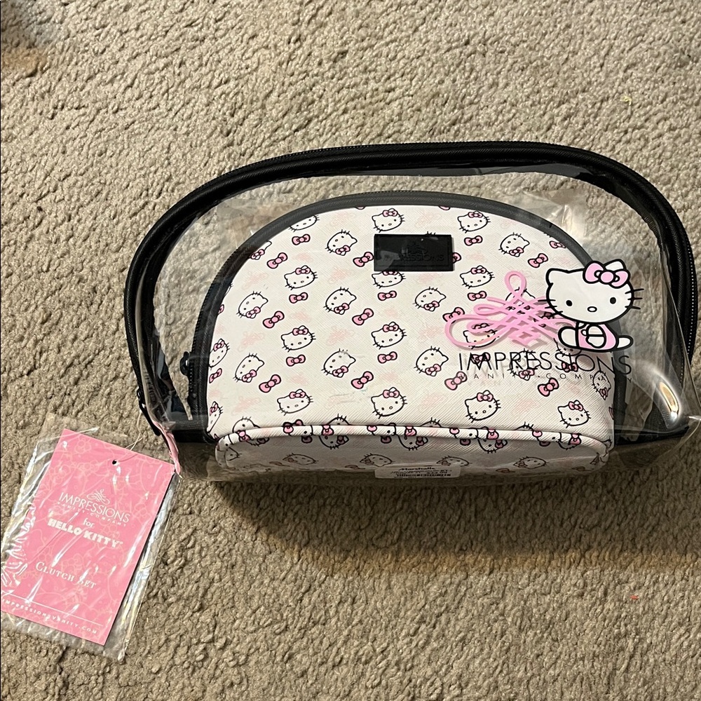 Hello Kitty White and Pink Cosmetic Bag